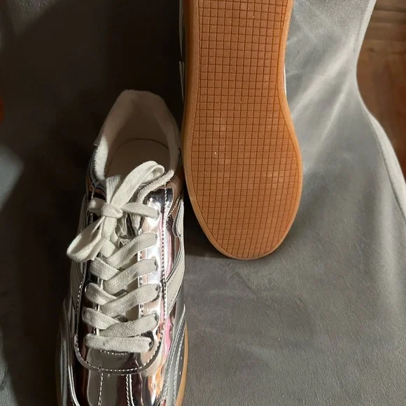 Madden Girl Silver Metallic Sneakers - Picture 2 of 5